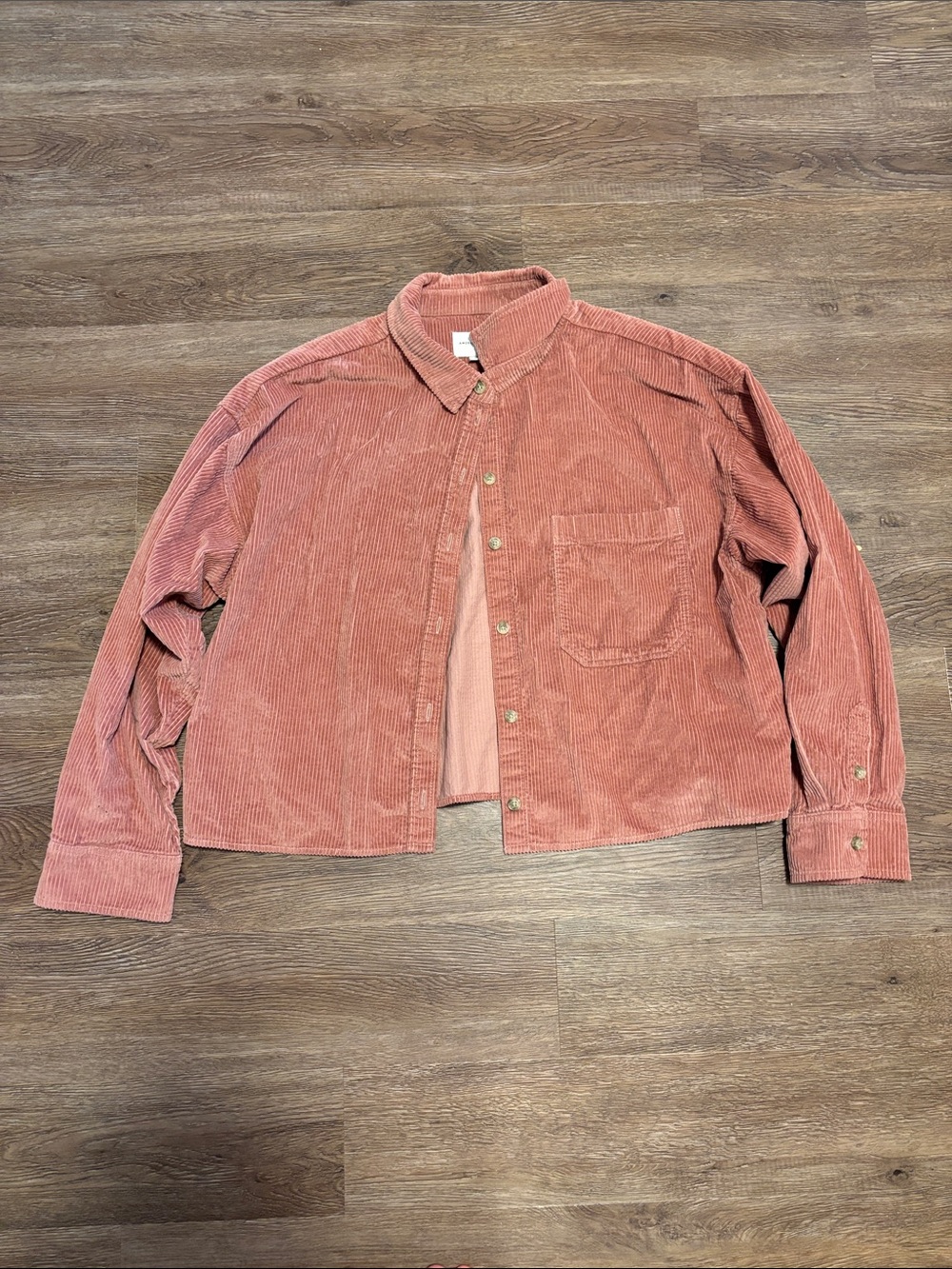 women’s american eagle pink corduroy button down jacket